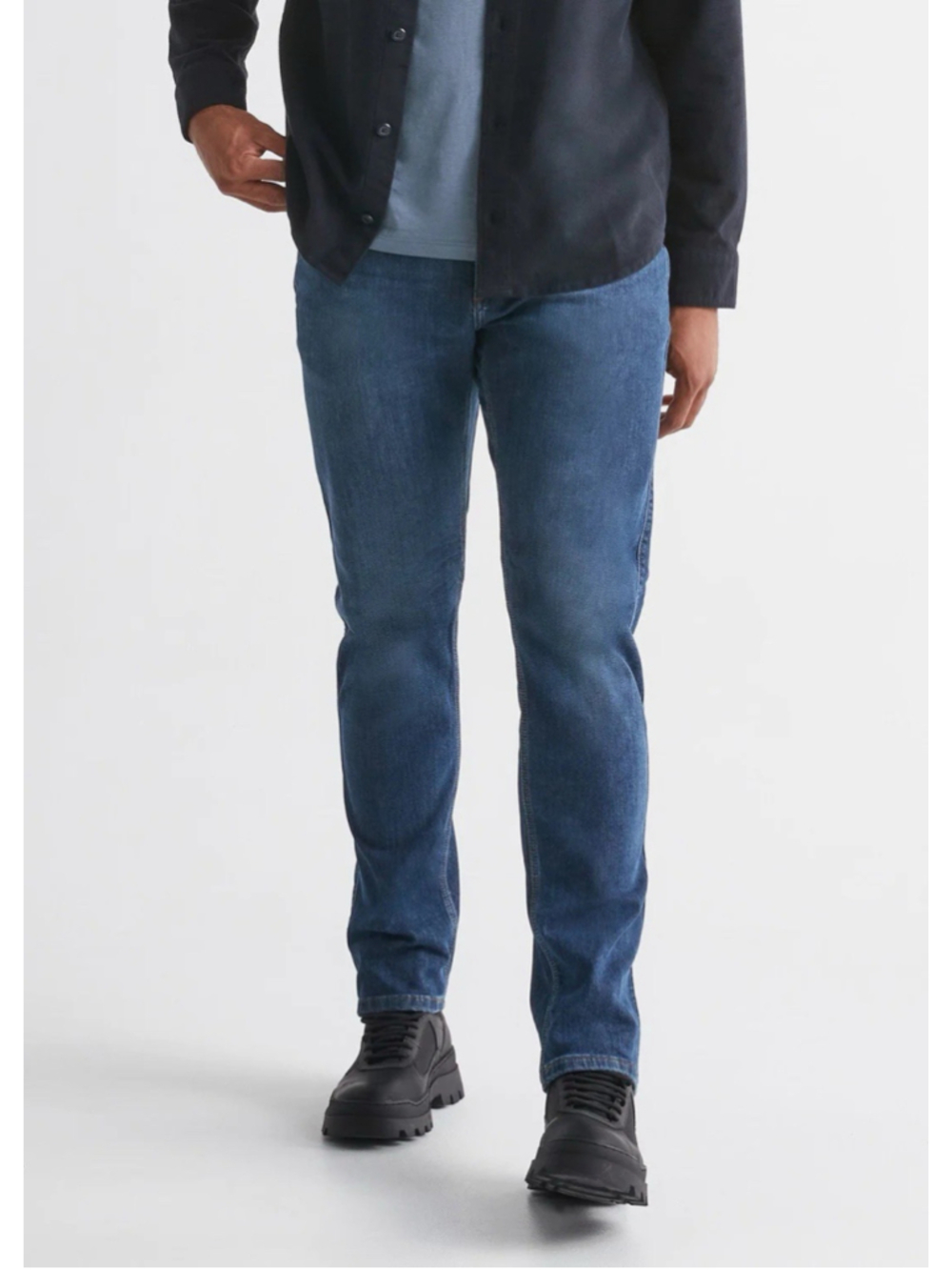 DU/ER Fireside Relaxed Taper Jeans Mens 36x30 Blue L2X Fleece Lined